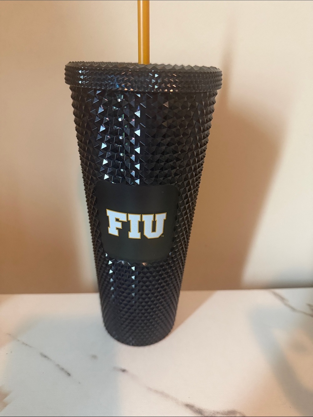 NWT Starbucks FIU Limited Studded Tumbler - Navy with Gold Straw‎